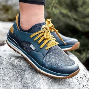 Navy and Yellow Women's Sneakers